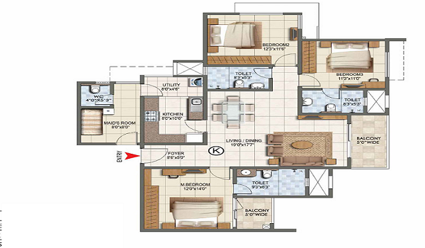 Tata Varnam 5 BHK Apartment Floor Plan