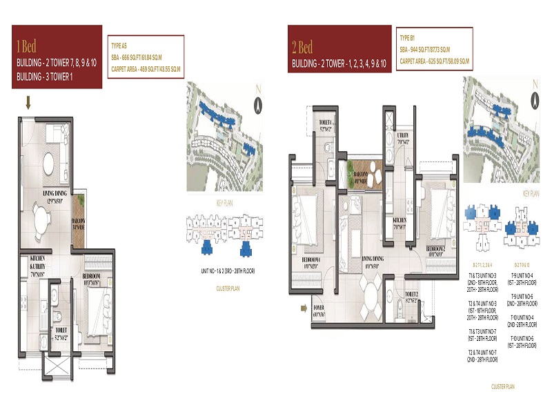 Tata Carnatica 1 & 2 BHK BHK Apartment Floor Plan